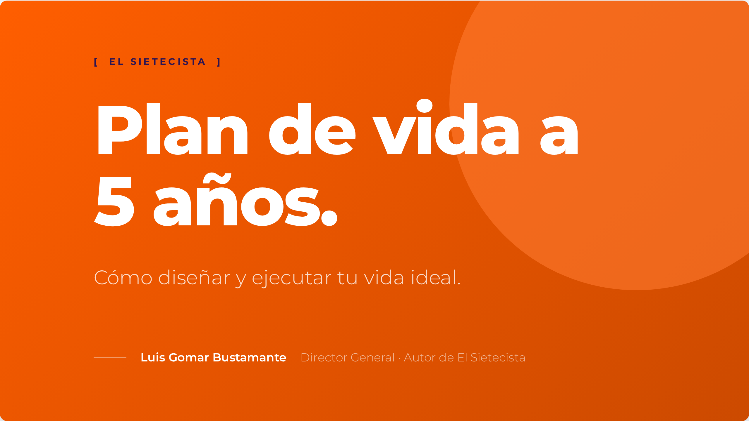 Cartel de la conferencia: Plan de vida a 5 años
